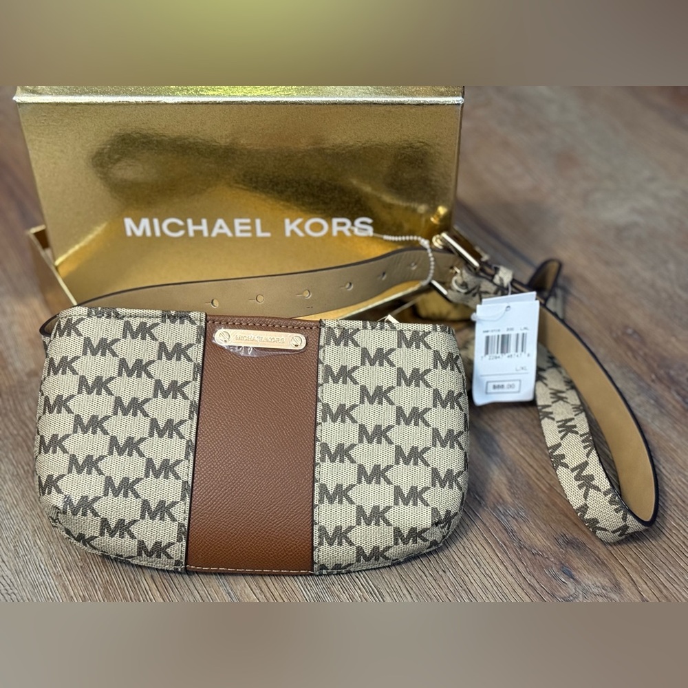 Michael Kors Tan and Brown Signature Crossbody